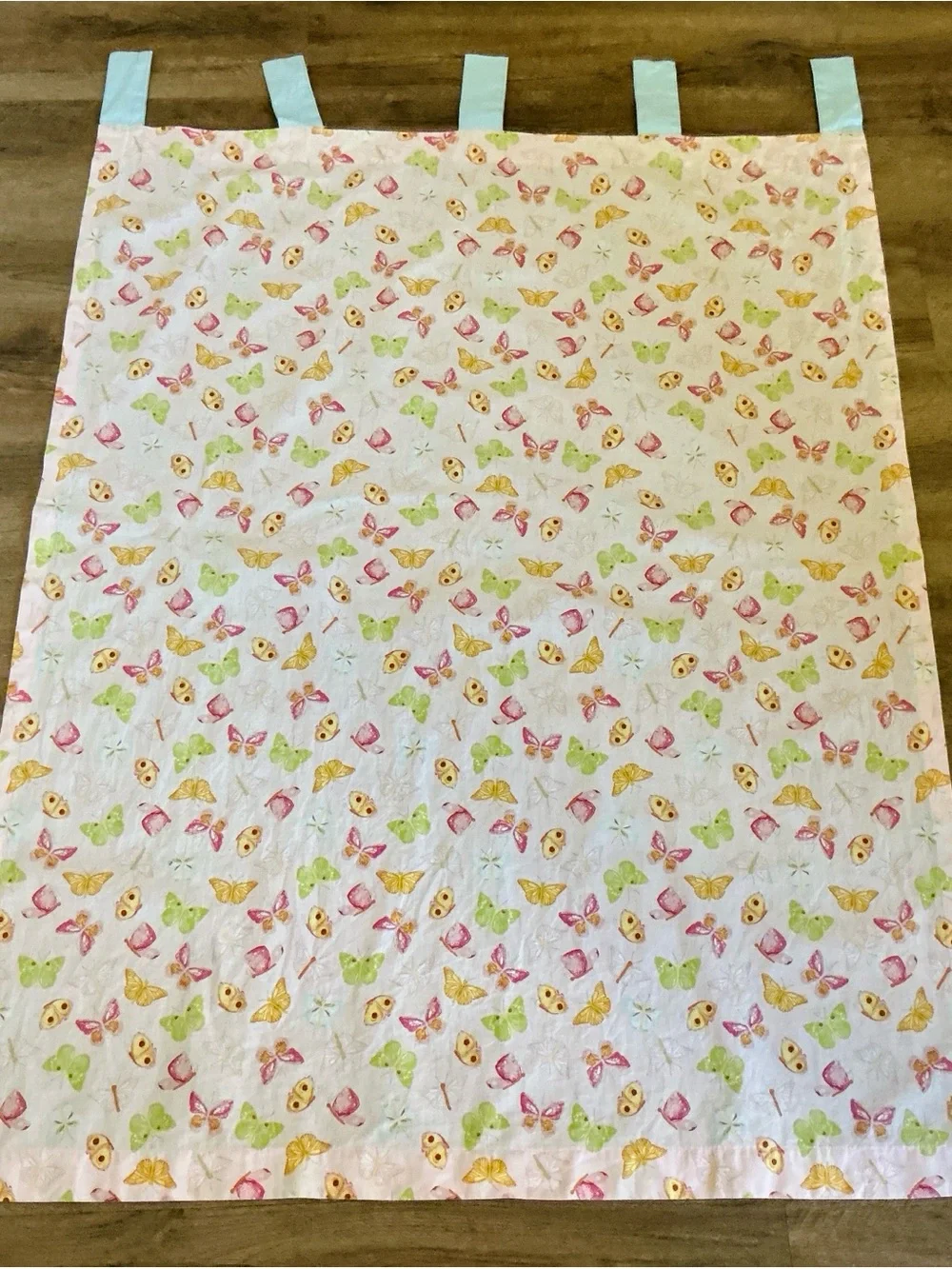 Butterfly Curtains Set of 4 Window DEBREUYN Nursery Baby Girl Decor Pink Tab Bl